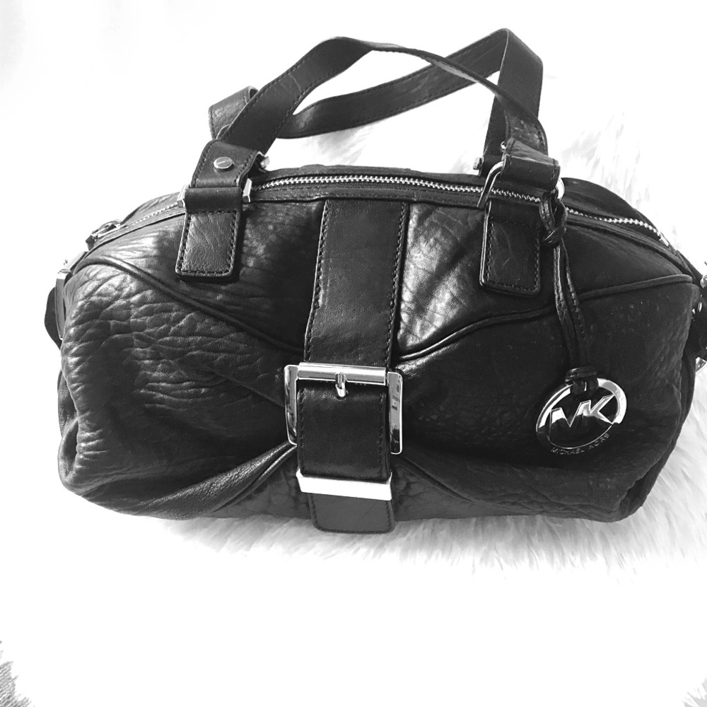 Michael Kors Heidi Black Leader satchel bag